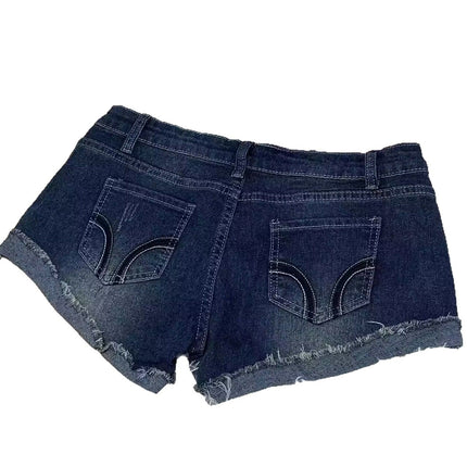 American Style Hot Girl Low Waist Hip Denim Shorts Women's Summer Slim-Fit Curled Stretch Slimming Hot Pants