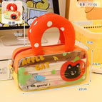 Large pencil case-red apple cat (single pencil case)