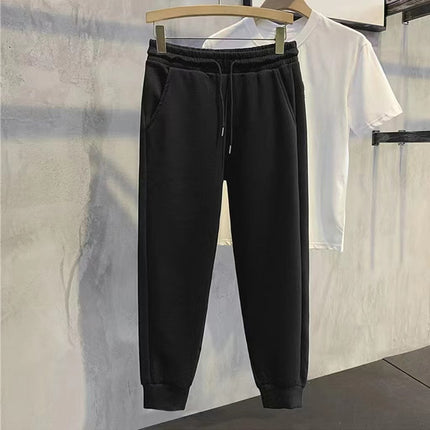Autumn Simple Solid Color Cotton Sense Pants Men's Sports Pants All-match Trendy Casual Loose Straight Pants