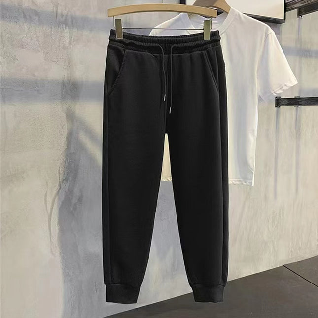 Autumn Simple Solid Color Cotton Sense Pants Men's Sports Pants All-match Trendy Casual Loose Straight Pants