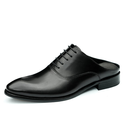Trendy Foreign Trade Half-Slippers, Business Formal Leather Sandals, Genuine Leather Slip-On Outdoor Clogs, Fitting Room Men's Shoes