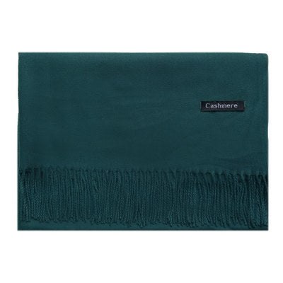 High-End Warm Imitation Cashmere Scarf for Women in Autumn and Winter Pure Color Elegant Versatile Tassel Shawl Fashionable Outer Dual-Purpose Scarf