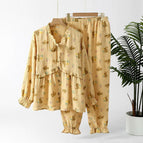 Flower collar-crepe-rabbit-yellow / M