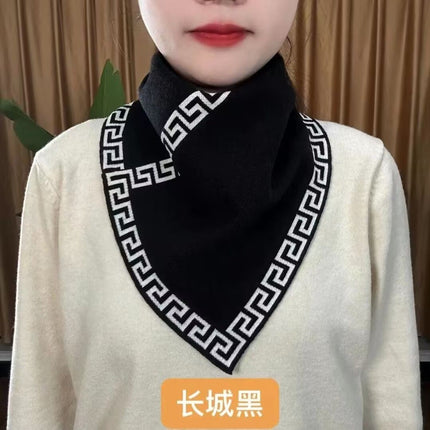 New Style Fashion 2024 Autumn and Winter Neck Protection Neck Korean Style Cold-proof All-match Neck Set Warm Temperament Triangle Scarf