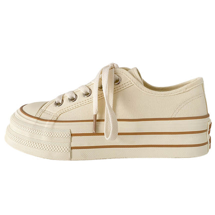 H1028 + H1057 + H1292 two-way thick-soled canvas shoes women's slip-on lazy versatile niche ins board shoes