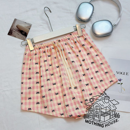 Summer Thin Love Shorts Women's Korean-style Loose Loose Loose Waist Sweet Cute Student Casual Home Pants Pajama Pants