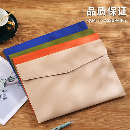 A4 Leather Document Bag Information Storage Bag Tablet Bag Briefcase Real Estate Insurance Contract Bill File Bag Customization