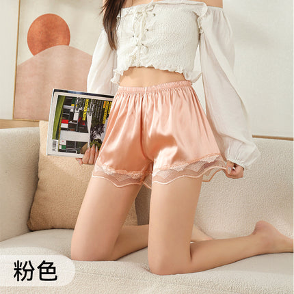 Bottoming Safety Pants Women's Anti-running Light Summer Thin Loose Lace White plus size Leggings Can be Wearable without Curling