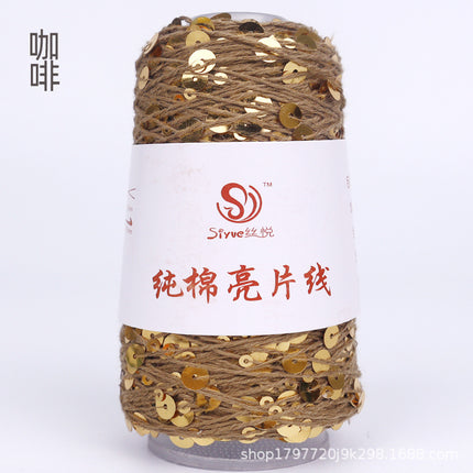 Siyue pure cotton sequined yarn size beads 3+6 hand-woven yarn tube yarn factory wholesale wool ball cross-border