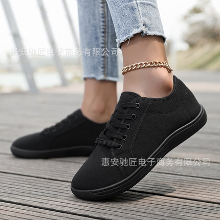 Amazon White Canvas Shoes Soft Sole Couple Wide Toe Sports Shoes Training Large Size Men's and Women's Shoes Wear-Resistant Gymnastics Shoes
