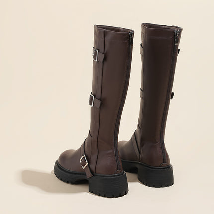 Cowhide version ~ Maillard wind boots women's summer small thick bottom boots 2025 new high knight boots
