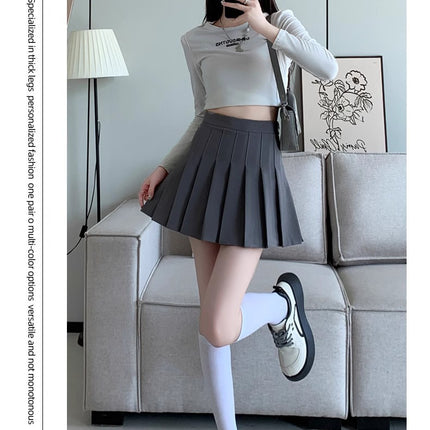 Pleated Skirt Women's Spring and Autum Outer Wear 2025 New High-Waist Slim Jk Short Skirt Student Petite A-Line Skirt