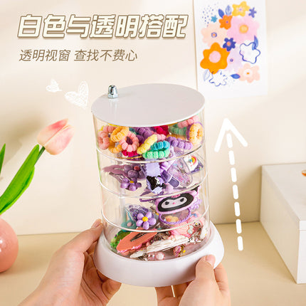 Cross-border TEMU Explosions Hair Accessories Storage Box Rotating Baby Hair Card Headwear Clip Little Girl's Headband Rubber Belt Jewelry