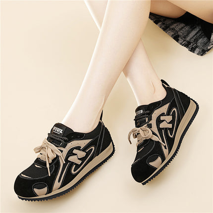 (Out-Of-Stock Items Not Restocked) Genuine Leather German Training Shoes, Autumn Thick-Soled Height-Increasing Versatile Casual Sports Dad Shoes, Trendy Shoes