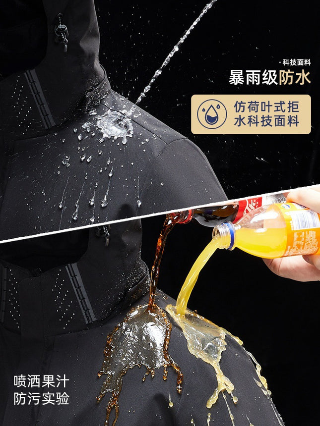 Huagang Camel Outdoor Jacket Jacket for Men and Women Autumn and Winter Three-in-One Removable Waterproof Windproof Tide Brand Mountaineering Suit