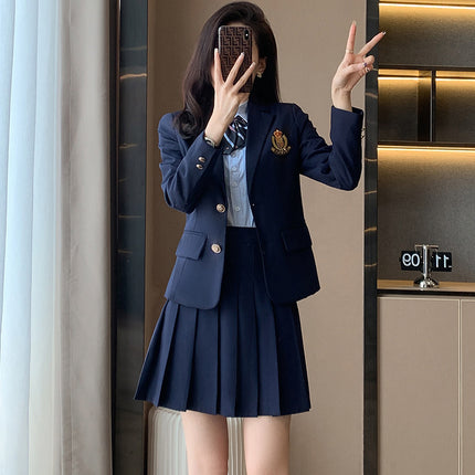British Academy Style Suit Three-Piece Set Female Kindergarten Teacher Garden Dress jk Uniform suit Student Class Uniform Spring and Autumn