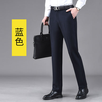 Western Pants Men's Spring and Summer Thin Business Dress Straight Pants Men's Non-ironing Slim-fit Black Men's Casual Pants
