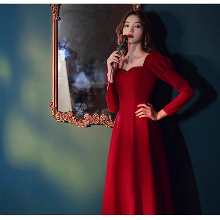 plus size Toast Dress Bridal Evening Dress 2025 New Autumn and Winter Wedding Dress Engagement Door Long dress