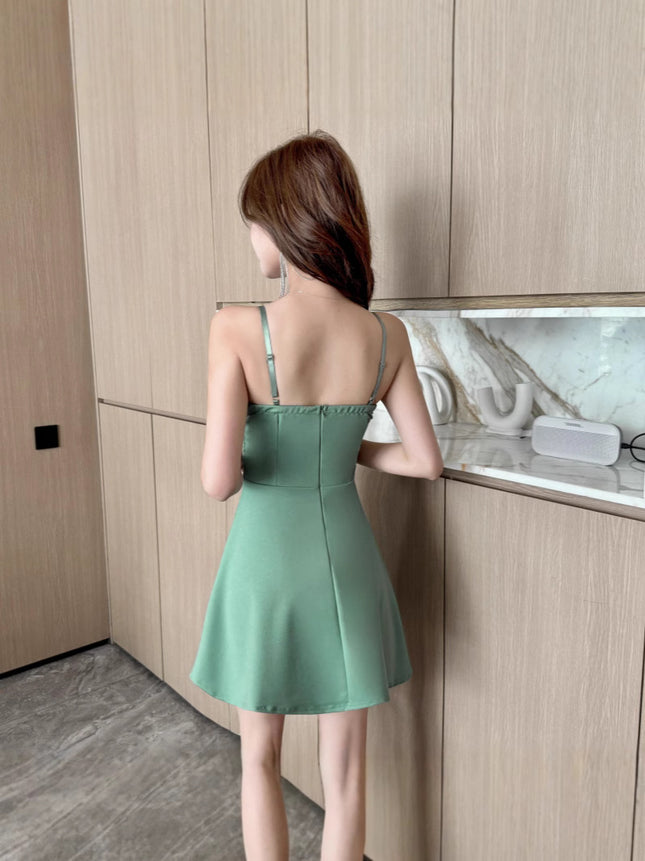 Real Shot 8902 Night Head Shop Sexy Women's Foot Bath Technician Pure Want Low-cut Hollow-out Slim Slim Sling dress