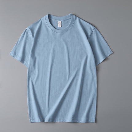 230g Thickened Heavy Men's Long-staple Cotton Short-sleeved T-shirt Men's Comfortable Round Neck Cotton Base Shirt Printable LOGO