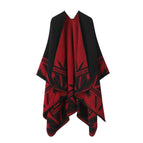 Border leaves-black and red / 160-135cm