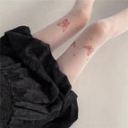 2412# butterfly stockings white / free size (40.00 kg-75.00 kg