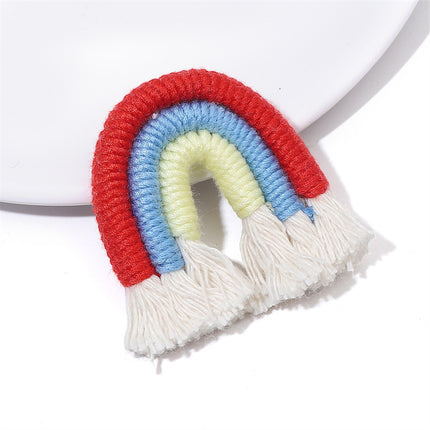 Fabric Ethnic Style Tassel Rainbow Pendant Pendant Cute Children Handmade DIY Keychain Bag Accessories Woven