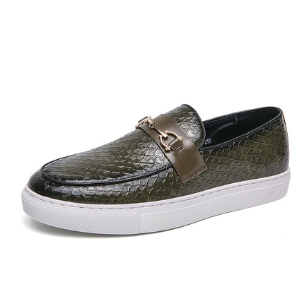 2025 Cross-border AliExpress Men's Business Casual Board Shoes British Leather Shoes Men's Shoes Slip-on Loafers Explosion