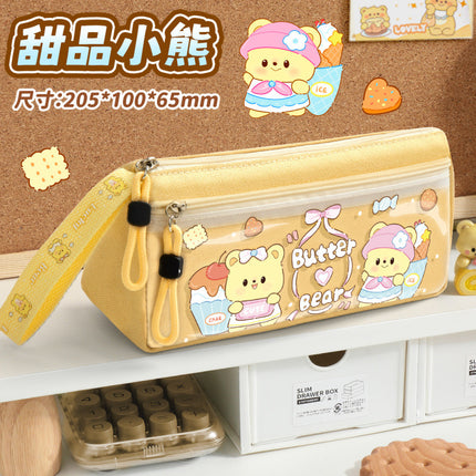 Holiday Kapibara Transparent Pencil Case Large Capacity Stationery Box Student Cartoon Pencil Case New Stationery Bag