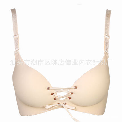 Pull B one-piece seamless no steel ring smooth red life year underwear gathered adjustment bra thin direct sales