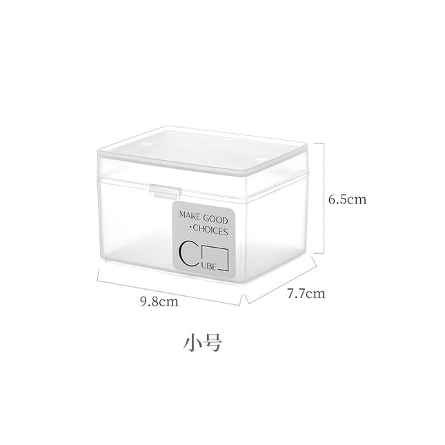 Small Items Frosted Storage Box Transparent Desktop Sundries Storage Box with Lid Household Card Drawer Organizer