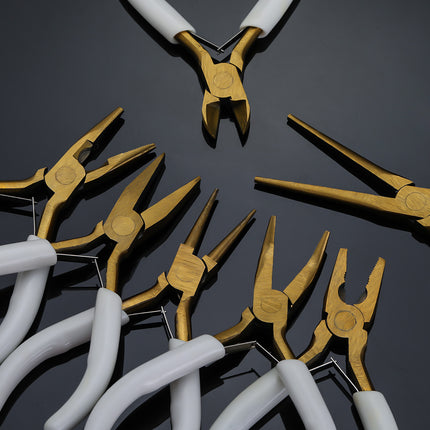 Gold-Plated Needle-Nose Pliers, Diagonal Pliers, Jewelry Tools, Cutting Pliers, DIY Accessories, Handmade Bracelets, Necklaces, Gold-Colored Pliers