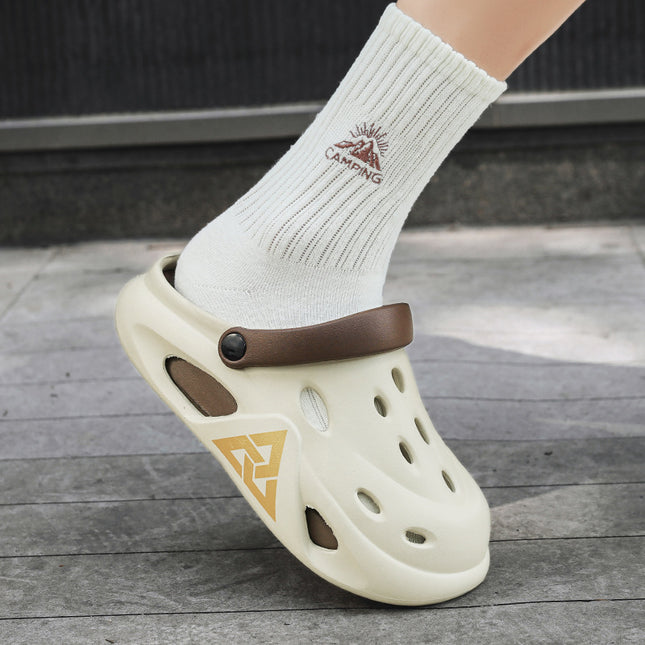 Cross-Border Popular Style Clog Shoes with Poop Feeling, Deodorant Eva Large Size Couple Toe-Toe Sandals, Men's Breathable Casual Beach Shoes