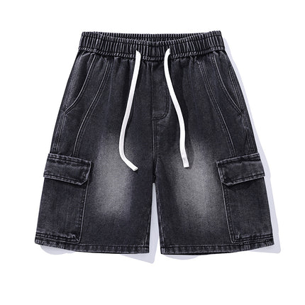 Men's Summer New American-Style Loose Straight Denim Shorts Cargo Pants Mid-Length Shorts