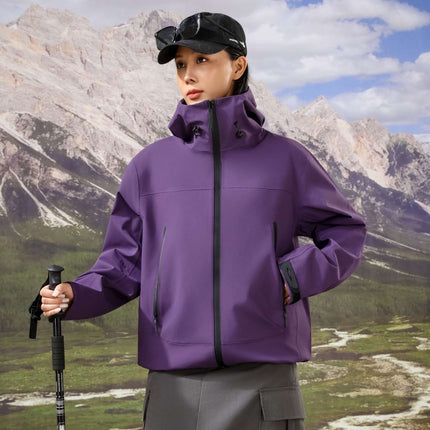 2025 Autumn Cycling Women's Single Layer Men's Mountaineering Clothing Outdoor Hard Shell Jacket Men's and Women's Single Layer Waterproof Windproof Jacket
