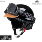 Knob adjustment (52-58cm) / [leather brim] bright black + black tea goggles