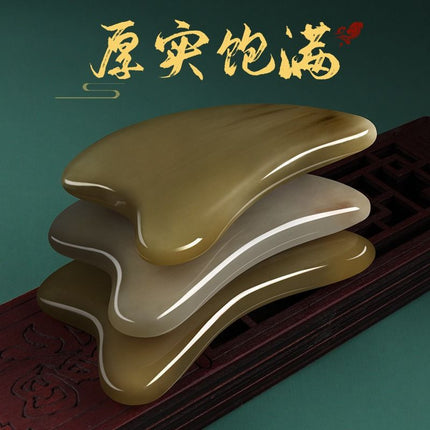 Natural White Buffalo Horn Scraping Board Facial Hospital Face Eye Bra Stick Massage Wrinkle Scraping Board