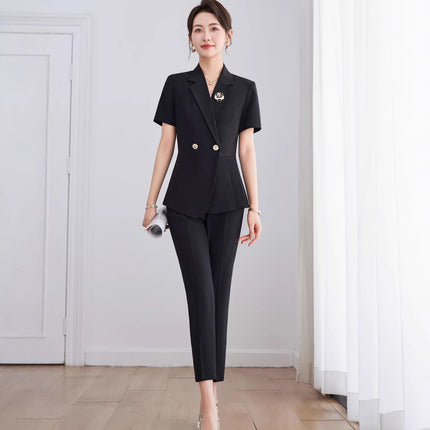 High-end professional suit suit female summer jewelry store customer service beauty salon overalls hotel front desk sales department tooling