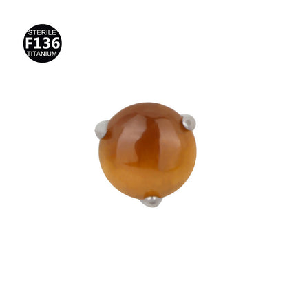 F136 titanium alloy 3.5mm natural stone 0.9 tooth puncture jewelry internal thread lip nail earring factory in stock wholesale