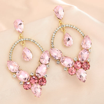 Light Luxury Style Crystal Tassel Earrings for Women, Super Flash Diamond-Encrusted Long Elegant Earrings, Exquisite and Versatile Exaggerated Earrings for Ladies