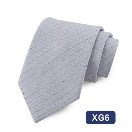 Source Tie Men's Polyester Yarn-dyed Jacquard Fabric Fine Plaid Business Casual Wine Red Wedding Tie