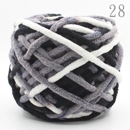Factory wholesale 100g thick ice strip wool single-strand woven wool ball hook crochet slippers thread self-woven wool ball