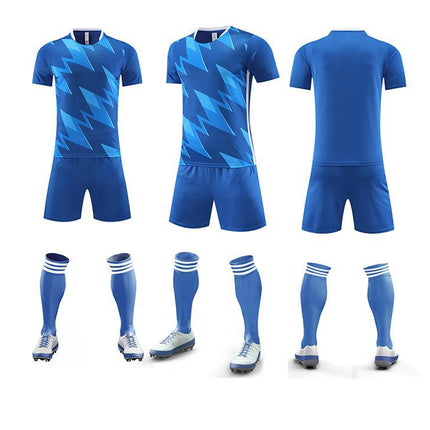 Football Uniform Suit Men's and Women's Game Team Uniform Adult Children's Sports Short-Sleeved Training Uniform Summer Breathable Football Jersey