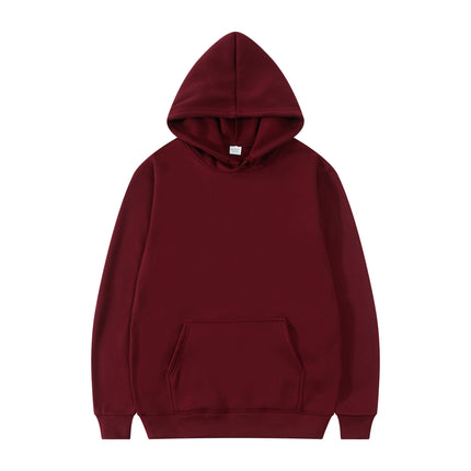 Southeast Asia Autumn and Winter fleece-lined Light Board Korean Style Loose Men's and Women's Sweater Solid Color Loose Version Student Pullover Hoodie