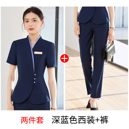 Professional Suit suit Women's Summer Temperament Jewelry Store Tooling Beauty Teachers College Front Desk Work Clothes High-end Health Care Hall