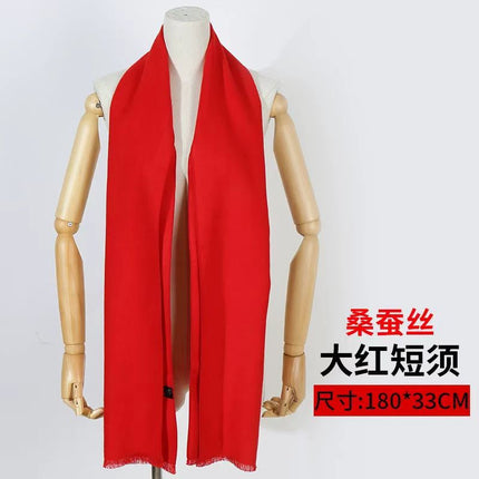 Annual Scarf Logo Chinese Red Embroidery Big Red Classmate Party Pattern Opening Cashmere Autumn and Winter for Men and Women
