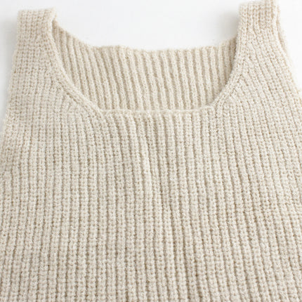Foreign trade cross-border Europe and the United States Amazon source manufacturers knitted suit round neck vest half-length skirt slit leisure