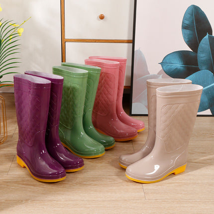 Rain Boots women's new fashion outdoor water shoes women's waterproof non-slip rain boots fleece-lined tendon sole rubber shoes overshoes 2022