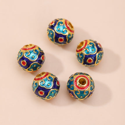 Cloisonné Oil-Dropping Cut Out Auspicious Cloud Lotus Bead Accessories Oil-Dropping Copper DIY Handmade Bracelet Necklace Jewelry Accessories