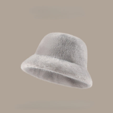 Plush Fisherman Hat for Women, New Autumn/Winter Korean Style, Versatile, Warm, Winter Cold Protection, Ear Protection Bucket Hat